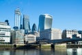 London Financial Skyline With River Thames And London Bridge In Foreground Royalty Free Stock Photo