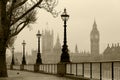 London in fog Royalty Free Stock Photo
