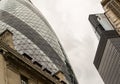 London Gherkin Building and Surrounding Offices Royalty Free Stock Photo