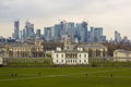 London, Great Britain. April 12, 2019. Canary Wharf View from greenwich observatory Royalty Free Stock Photo