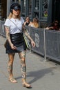 Tatooed girl in Brick Lane