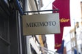 London, Greater London, United Kingdom, 7th February 2018, A sign and logo for Mikimoto Bond Street