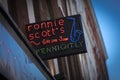 London, Greater London, United Kingdom, 7th February 2018, A sign and logo for ronnie scotts jazz bar