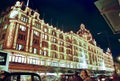 London, Harrods at night in Christmas