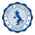 London Heathrow Airport stamp.