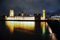 London, Houses of Parliament at night