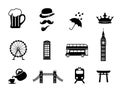 London icon set collection vector