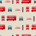 London iconic symbols seamless pattern