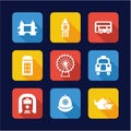 London Icons Flat Design