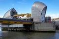 LONDON - JAN 10 : View of the Thames Barrier in London on Jan 10, 2016 Royalty Free Stock Photo