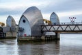 LONDON - JAN 10 : View of the Thames Barrier in London on Jan 10, 2016 Royalty Free Stock Photo