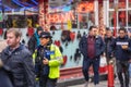 London, January 26, 2020. British Police officers patrolling the streets of England wearing stab vests Royalty Free Stock Photo