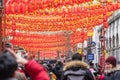 London, January 26, 2020. Chinese Paper Lanterns. London Chinatown. Chinese New Year Celebrations Royalty Free Stock Photo