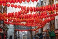 London, January 26, 2020. Chinese Paper Lanterns. London Chinatown. Chinese New Year Celebrations Royalty Free Stock Photo