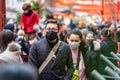 London, January 26, 2020. People wearing a face masks to protecting themself because of epidemic in China. Selective Focus.