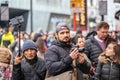 London, January 26, 2020. Photographer taking photos in London Chinatown. Chinese New Year Celebrations. Selective focus
