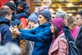 London, January 26, 2020. Spectators taking pictures with cell phones during Chinese New Year Celebrations