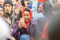 London, January 26, 2020. Spectators taking pictures with cell phones during Chinese New Year Celebrations Royalty Free Stock Photo