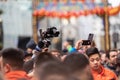 London, January 26, 2020. Spectators taking pictures with cell phones during Chinese New Year Celebrations Royalty Free Stock Photo