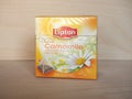 LONDON - JUL 2020: Lipton camomile packet