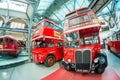 LONDON - JULY 2, 2015: Old double decker buses at transportation Royalty Free Stock Photo