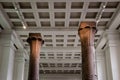 London - July 9th 2014: Egyptian columns inside the British Museum Royalty Free Stock Photo