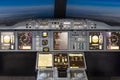LONDON - JUNE 25 : Airbus A-380-800 flight simulator in London o Royalty Free Stock Photo