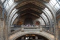LONDON - JUNE 10 : People at the Top of a Staircase at the Natural History Museum in London on June 10, 2015. Unidentified people. Royalty Free Stock Photo
