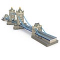 London landmark Towerbridge on white. 3D illustration Royalty Free Stock Photo