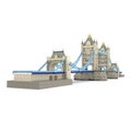 London landmark Towerbridge on white. 3D illustration Royalty Free Stock Photo