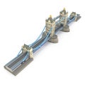 London landmark Towerbridge on white. 3D illustration Royalty Free Stock Photo