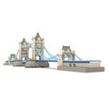 London landmark Towerbridge on white. 3D illustration Royalty Free Stock Photo