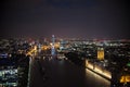 London Landscape at Night in Long Exposure