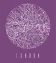 London map poster. Decorative design street map of London city, cityscape aria panorama Royalty Free Stock Photo