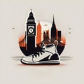London marathon minimalistic square emblem