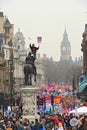 LONDON - MARCH 26: Protesters march down Whitehall against public expenditure cuts in a rally -- March for the Alternative --