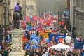 LONDON - MARCH 26: Protesters march down Whitehall against public expenditure cuts in a rally -- March for the Alternative --