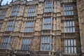 London, March 2018, close up Windows of Westminster Abbey St Margaret Church in England