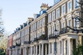 London - March 30: A row of typical town houses in London Kensington and Notting Hill on March 30, 2017