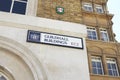 LONDON - MAY, 2017: Guildhall buildings street sign, London, EC2, detail.