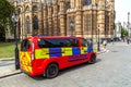 London Metropolitan Police van in front of Westminster Abbey in London Royalty Free Stock Photo