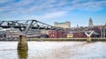 London Millennium Bridge over Thames river. Royalty Free Stock Photo