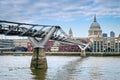 London Millennium Bridge over Thames river. Royalty Free Stock Photo