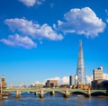 London Millennium bridge skyline Royalty Free Stock Photo