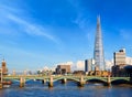 London Millennium bridge skyline Royalty Free Stock Photo