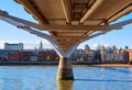 London Millennium bridge skyline UK Royalty Free Stock Photo