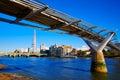 London Millennium bridge skyline UK Royalty Free Stock Photo