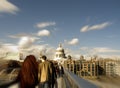 London Millennium Bridge and St Pauls Royalty Free Stock Photo