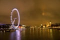 London Millennium Eye and big Benat night Royalty Free Stock Photo