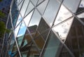 LONDON, Modern English architecture, glass texture with sky reflection. City of London Royalty Free Stock Photo